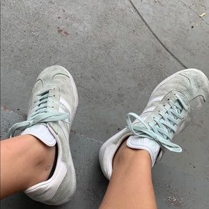 mint green adidas-gazelle